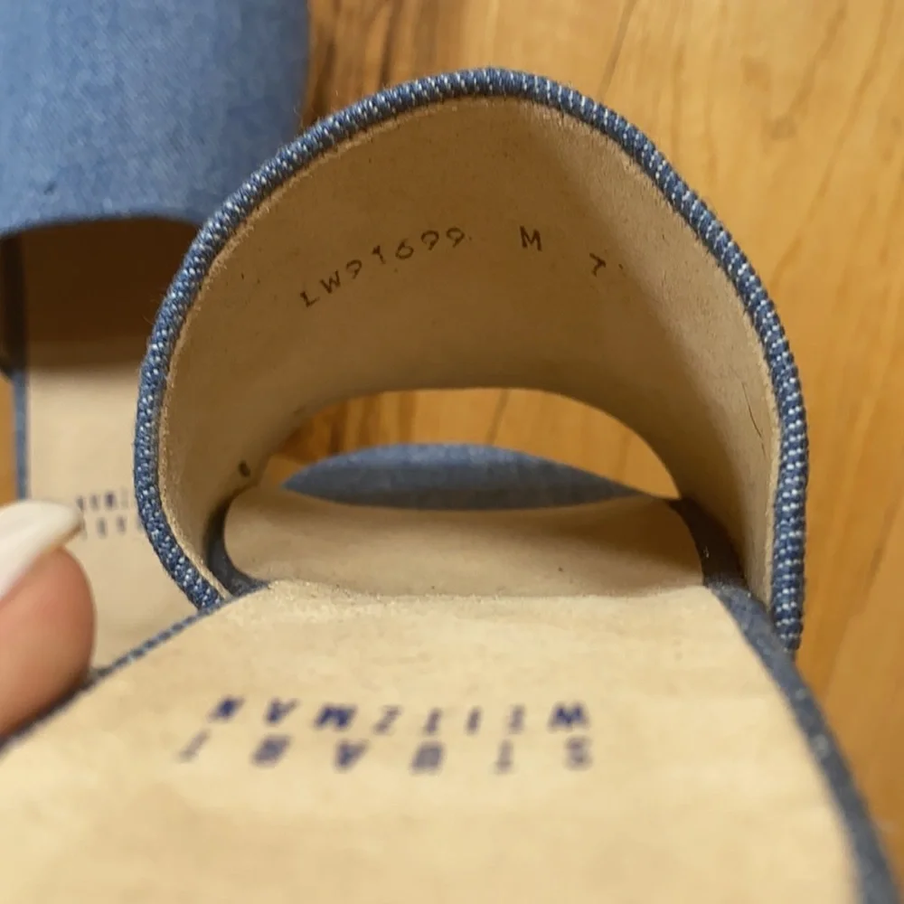 Stuart Weitzman Denim and rope  wedge sandals - Picture 5 of 5